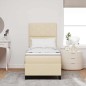 vidaXL Letto con Box Spring con Materasso Crema 80x200 cm Tessuto