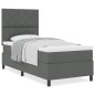 vidaXL Letto a Molle con Materasso Grigio Scuro Singolo in Tessuto