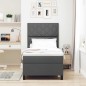 vidaXL Letto a Molle con Materasso Grigio Scuro Singolo in Tessuto