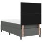 vidaXL Letto a Molle con Materasso Grigio Scuro Singolo in Tessuto