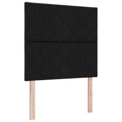 vidaXL Letto con rete con materasso nero singolo in tessuto