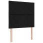 vidaXL Letto con rete con materasso nero singolo in tessuto vidaXL Letto con rete con materasso nero singolo in tessuto