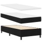 vidaXL Letto con rete con materasso nero singolo in tessuto vidaXL Letto con rete con materasso nero singolo in tessuto