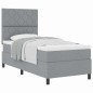vidaXL Letto a Molle e Materasso Grigio Chiaro 90x200 cm in Tessuto