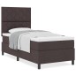 vidaXL Letto con Box Spring Marrone Scuro 90x200 cm Tessuto