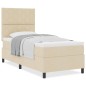 vidaXL Letto con Box Spring con Materasso Crema 90x200 cm Tessuto
