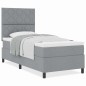 vidaXL Letto Box Spring e Materasso Grigio Chiaro 100x200 cm Tessuto vidaXL Letto Box Spring e Materasso Grigio Chiaro 100x200 cm Tessuto