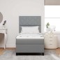 vidaXL Letto Box Spring e Materasso Grigio Chiaro 100x200 cm Tessuto vidaXL Letto Box Spring e Materasso Grigio Chiaro 100x200 cm Tessuto