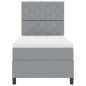 vidaXL Letto Box Spring e Materasso Grigio Chiaro 100x200 cm Tessuto vidaXL Letto Box Spring e Materasso Grigio Chiaro 100x200 cm Tessuto