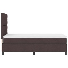 vidaXL Letto Box Spring con Materasso Marrone Scuro 100x200 cm Tessuto