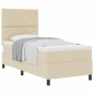 vidaXL Rete a Molle con Materasso Crema 100x200 cm Tessuto