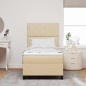vidaXL Rete a Molle con Materasso Crema 100x200 cm Tessuto