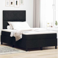 vidaXL Letto Box Spring con Materasso Nero Piccolo Doppio in Tessuto