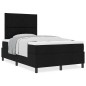 vidaXL Letto Box Spring con Materasso Nero Piccolo Doppio in Tessuto