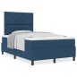 vidaXL Letto a Box Spring con Materasso Blu Piccolo Matrimoniale Tessuto vidaXL Letto a Box Spring con Materasso Blu Piccolo Matrimoniale Tessuto
