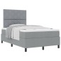 vidaXL Letto con box spring e materasso Grigio chiaro 120x200 cm Tessuto