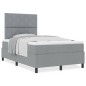 vidaXL Letto con box spring e materasso Grigio chiaro 120x200 cm Tessuto