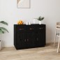 Credenza Nera 100x40x75 cm in Legno Massello di Pino Credenza Nera 100x40x75 cm in Legno Massello di Pino