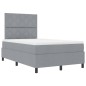 vidaXL Letto con box spring e materasso Grigio chiaro 120x200 cm Tessuto