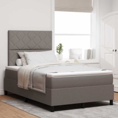 vidaXL Letto con Box Spring e Materasso Taupe 120x200 cm in Tessuto