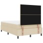 vidaXL Letto con box spring e materasso crema 120x200 cm tessuto