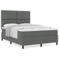 vidaXL Letto Box Spring con Materasso Grigio Scuro 140x190 cm in Tessuto