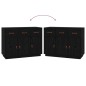 Credenza Nera 100x40x75 cm in Legno Massello di Pino Credenza Nera 100x40x75 cm in Legno Massello di Pino