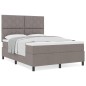 vidaXL Letto con Rete a Molle con Materasso Taupe 140x190 cm Tessuto vidaXL Letto con Rete a Molle con Materasso Taupe 140x190 cm Tessuto