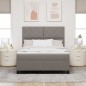 vidaXL Letto con Rete a Molle con Materasso Taupe 140x190 cm Tessuto vidaXL Letto con Rete a Molle con Materasso Taupe 140x190 cm Tessuto