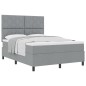 vidaXL Letto con box spring grigio chiaro 140x200 cm tessuto vidaXL Letto con box spring grigio chiaro 140x200 cm tessuto