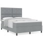 vidaXL Letto con box spring grigio chiaro 140x200 cm tessuto vidaXL Letto con box spring grigio chiaro 140x200 cm tessuto
