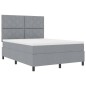 vidaXL Letto con box spring grigio chiaro 140x200 cm tessuto vidaXL Letto con box spring grigio chiaro 140x200 cm tessuto