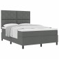 vidaXL Rete a Molla con Materasso Grigio Scuro 140x200 cm Tessuto