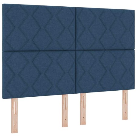 vidaXL Letto con rete a molle Blu 140x200 cm Tessuto