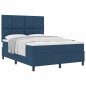 vidaXL Letto con rete a molle Blu 140x200 cm Tessuto vidaXL Letto con rete a molle Blu 140x200 cm Tessuto