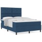vidaXL Letto con rete a molle Blu 140x200 cm Tessuto vidaXL Letto con rete a molle Blu 140x200 cm Tessuto
