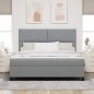 vidaXL Letto a Molle con Materasso Grigio Chiaro Super King Tessuto vidaXL Letto a Molle con Materasso Grigio Chiaro Super King Tessuto