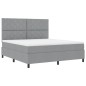 vidaXL Letto a Molle con Materasso Grigio Chiaro Super King Tessuto vidaXL Letto a Molle con Materasso Grigio Chiaro Super King Tessuto