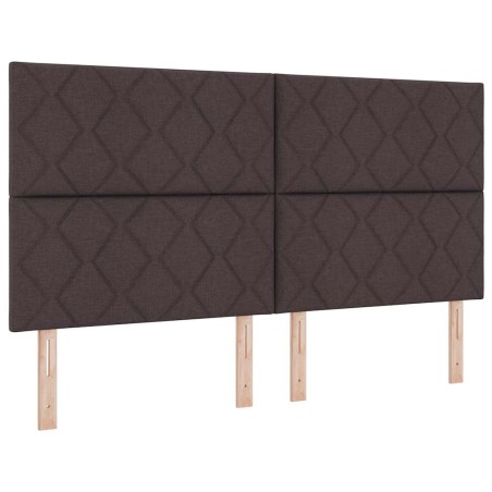 vidaXL Letto Box Spring con Materasso Marrone Scuro Super King in Tessuto