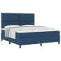 vidaXL Letto Box Spring con Materasso Blu Super King in Tessuto