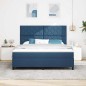 vidaXL Letto Box Spring con Materasso Blu Super King in Tessuto