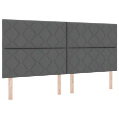 vidaXL Letto a Box Spring con Materasso Grigio Scuro 200x200 cm Tessuto