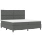 vidaXL Letto a Box Spring con Materasso Grigio Scuro 200x200 cm Tessuto vidaXL Letto a Box Spring con Materasso Grigio Scuro 200x200 cm Tessuto