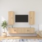 Set di Mobili Porta TV 4 pz Rovere Sonoma in Legno Multistrato Set di Mobili Porta TV 4 pz Rovere Sonoma in Legno Multistrato