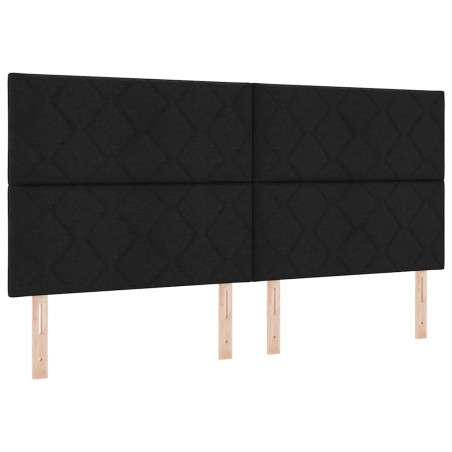vidaXL Letto Box Spring con Materasso Nero 200x200 cm in Stoffa