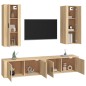 Set di Mobili Porta TV 4 pz Rovere Sonoma in Legno Multistrato Set di Mobili Porta TV 4 pz Rovere Sonoma in Legno Multistrato