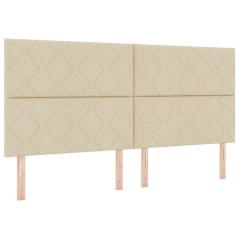 vidaXL Letto box spring con materasso crema 200x200 cm in tessuto