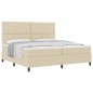 vidaXL Letto box spring con materasso crema 200x200 cm in tessuto vidaXL Letto box spring con materasso crema 200x200 cm in tessuto