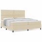 vidaXL Letto box spring con materasso crema 200x200 cm in tessuto vidaXL Letto box spring con materasso crema 200x200 cm in tessuto