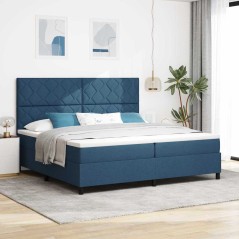 vidaXL Letto a Molle e Materasso Blu 200x200 cm in Tessuto